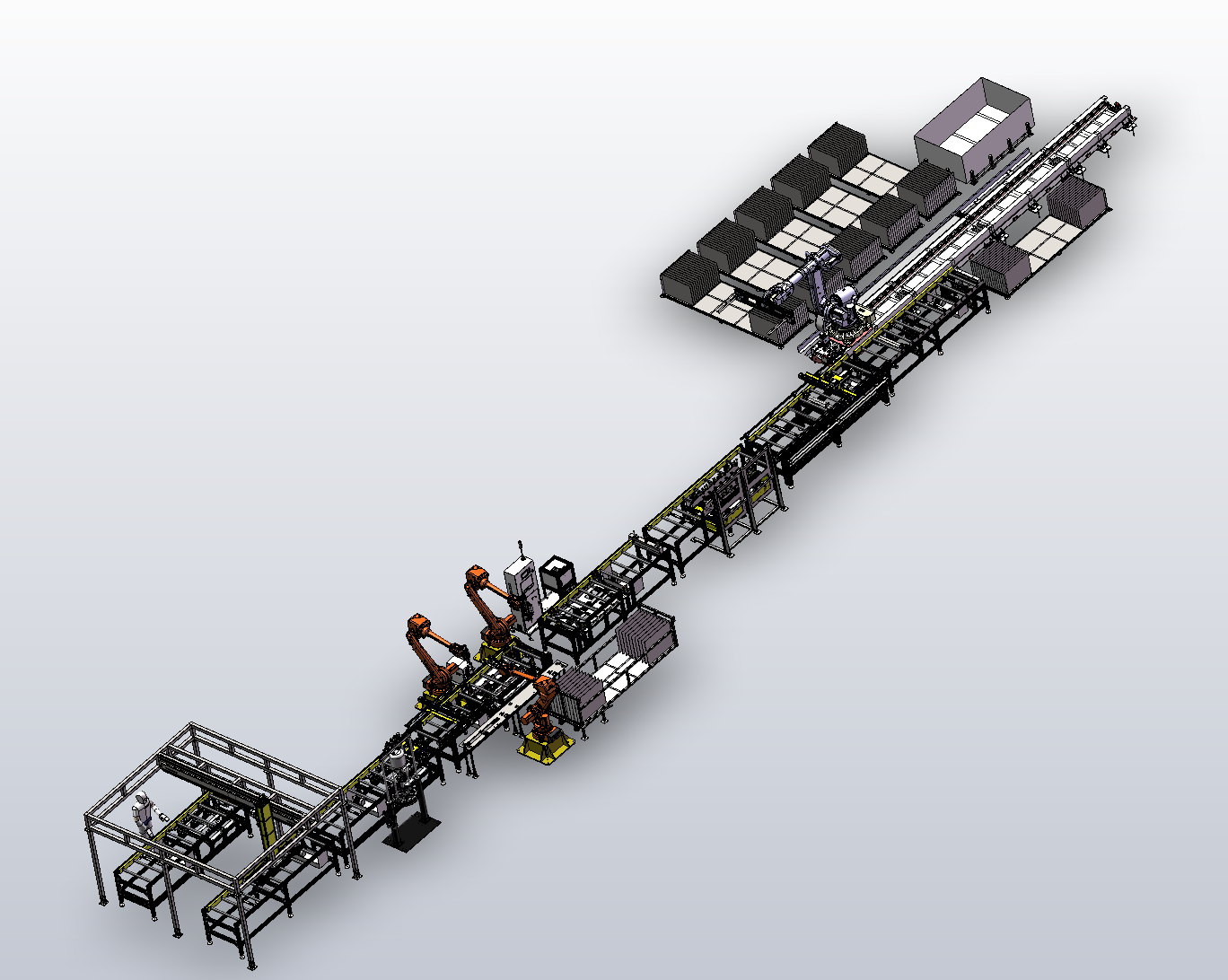 板材生产装配线（移栽，涂胶，拉铆钉，拉螺母，保压，翻身，割膜，装箱）
