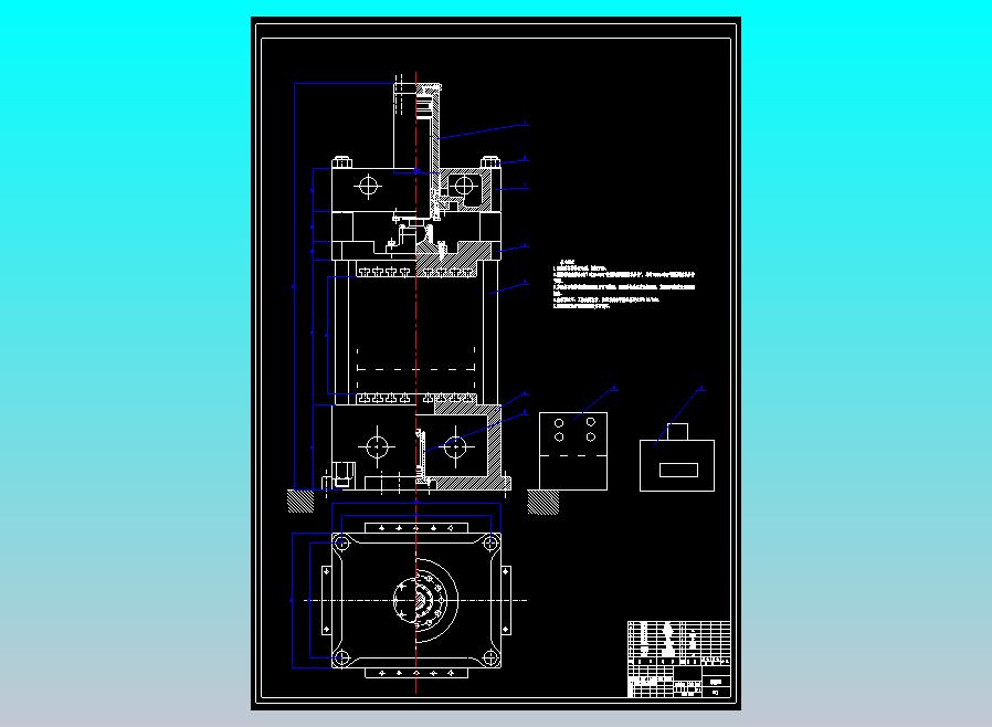 400吨四柱式液压机CAD+说明书