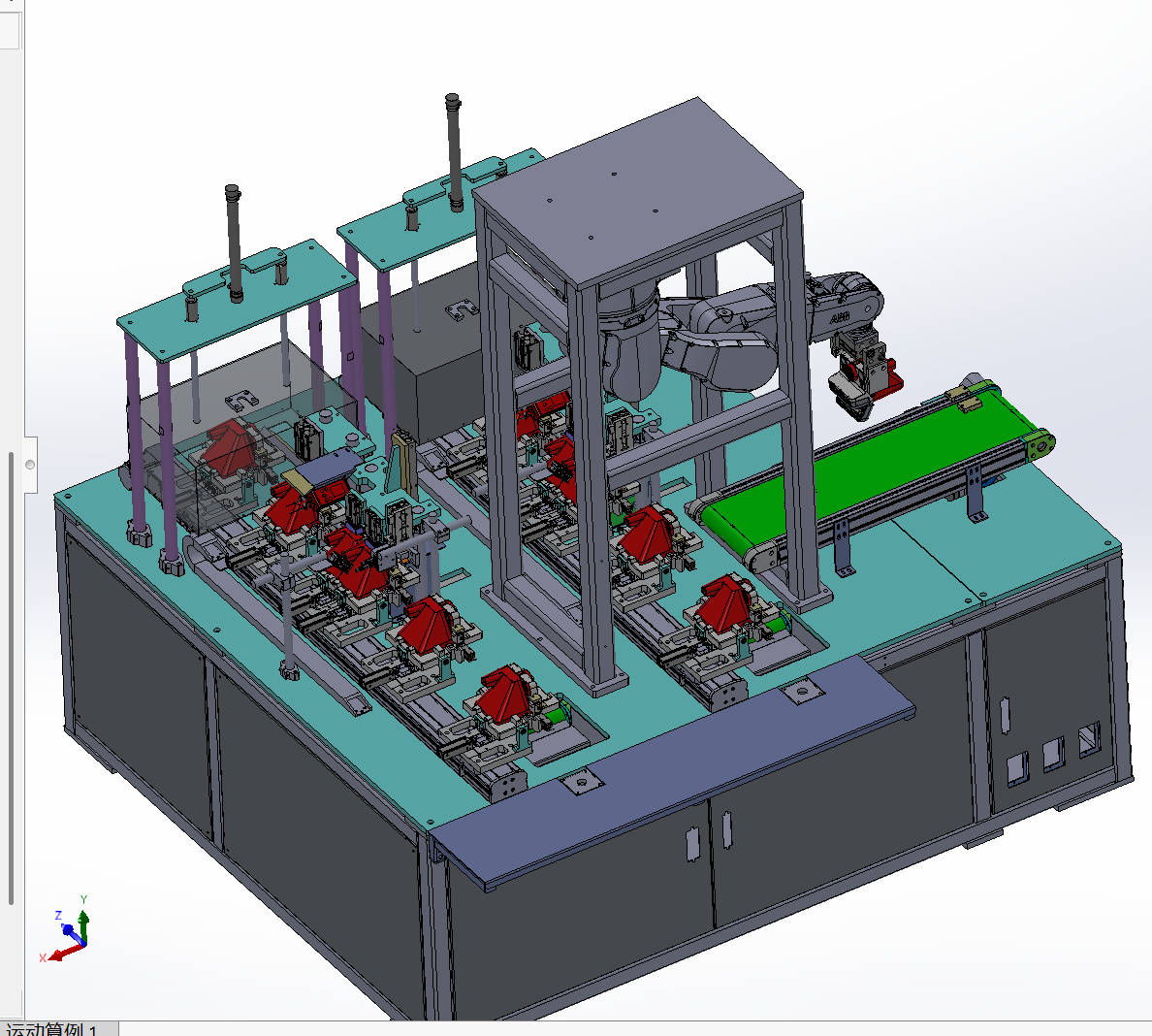拍立得功能检测机，开关颜色检测，双工位，暗室检测皮带线，六轴机器人