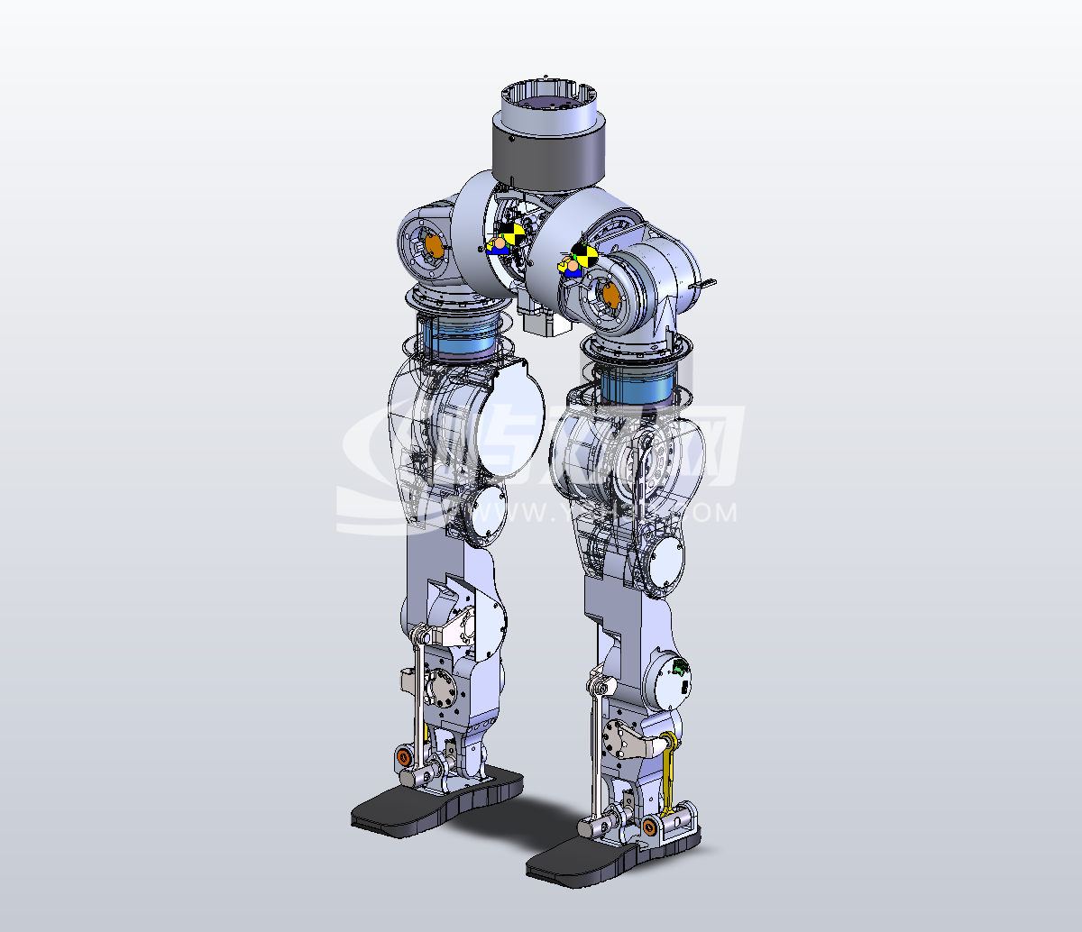 双足结构人形机器人下半身（实现动态平衡与自主移动）