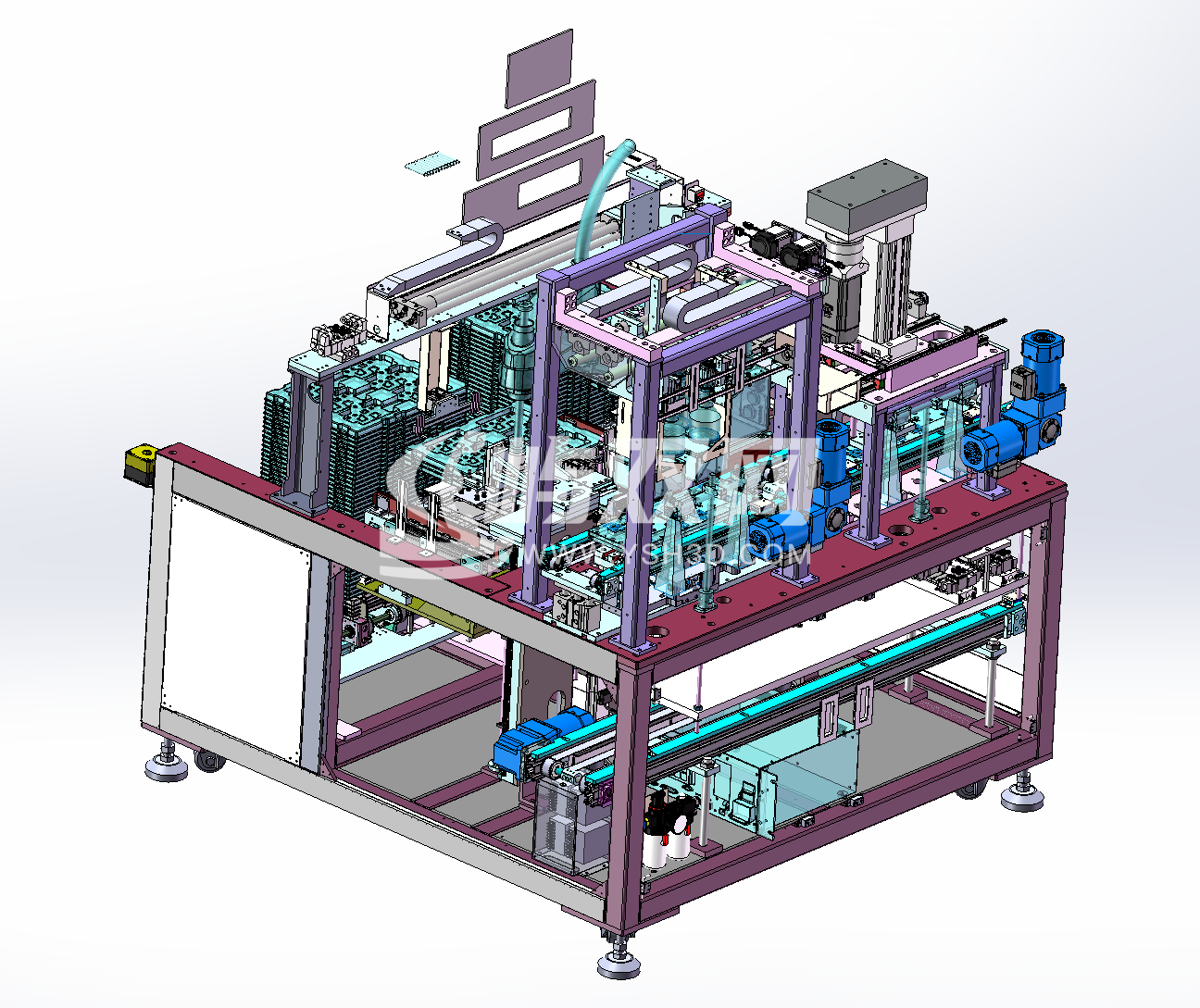 自动玻璃贴合压合设备-玻璃上料撕膜