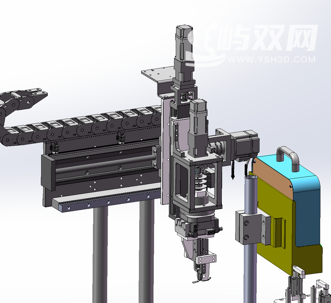 汽车配件上的弹片自动组装设备，注塑件手动放料，弹片振动盘自动供料