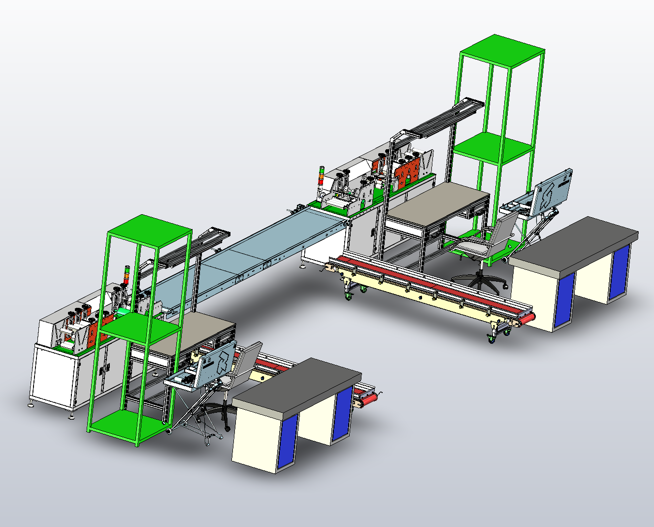 双工位布料生产监测线