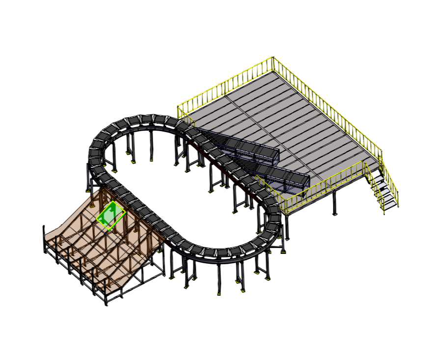 交叉带自动分拣机(很详细的模型)