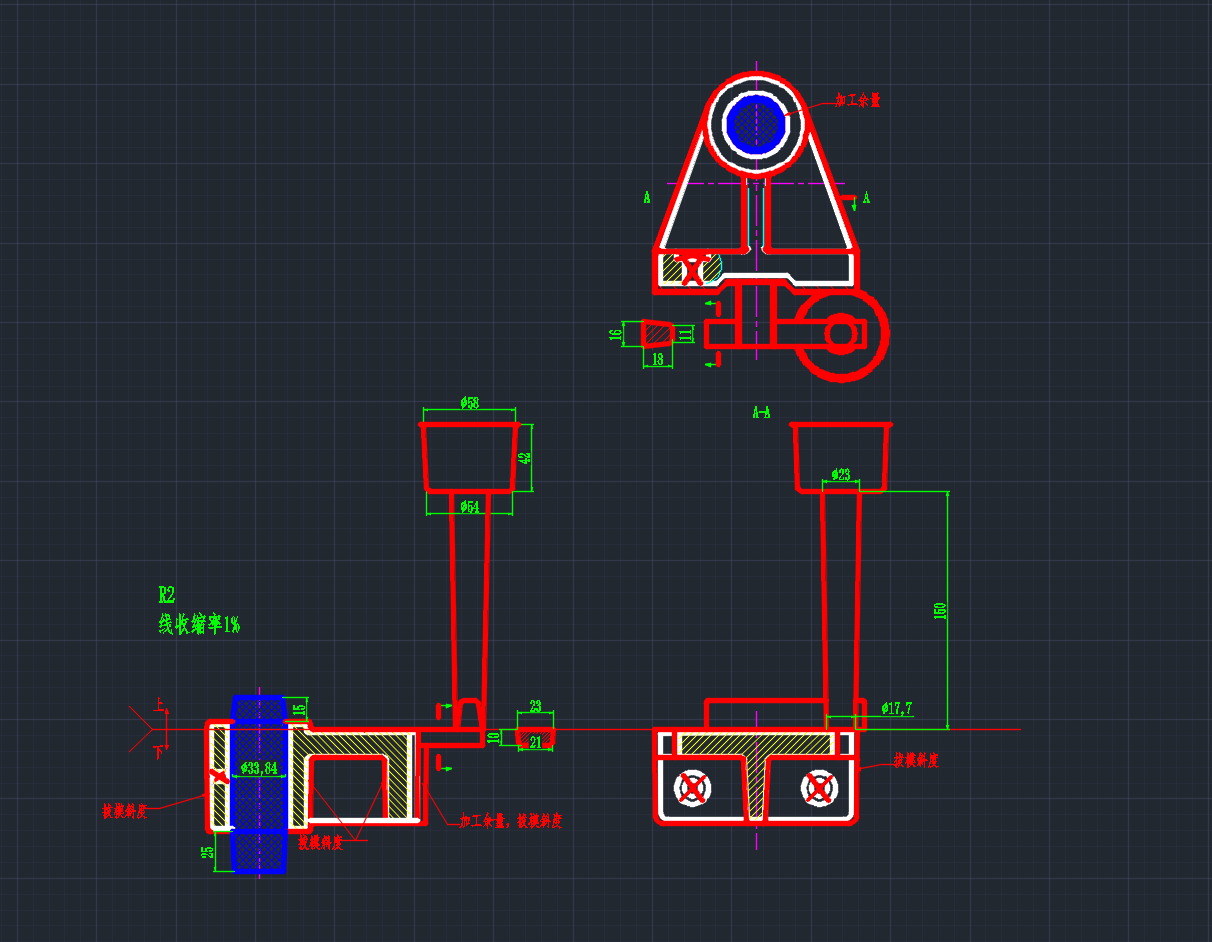 滑动轴承座铸造工艺设计 UG+CAD+说明书