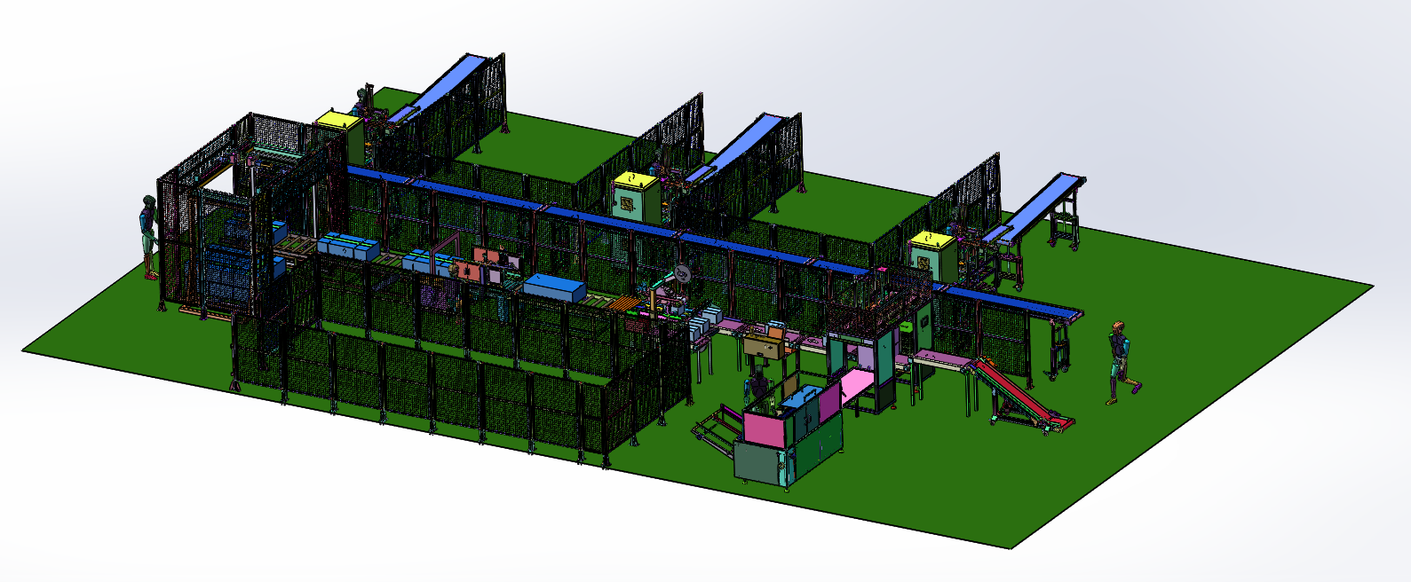 检测、入盒、装箱、码垛打包流水线
