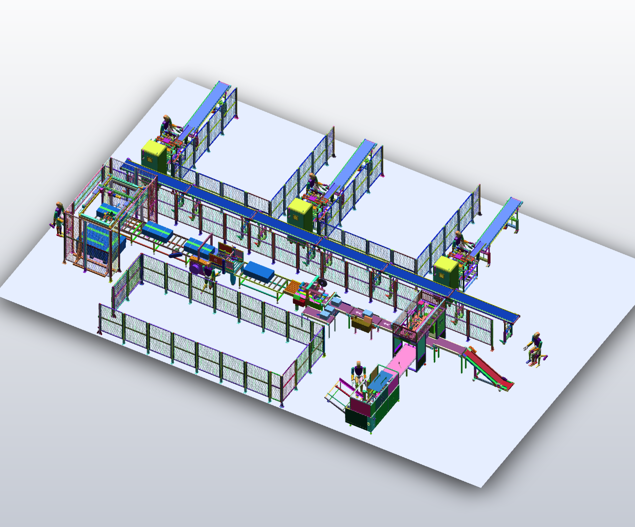 检测、入盒、装箱、码垛打包流水线
