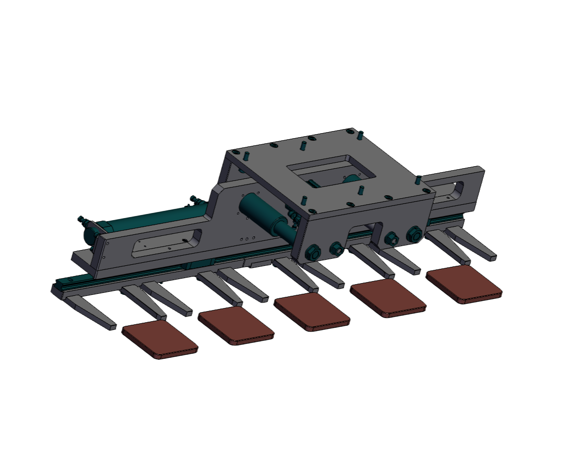 气缸拨叉机构-物料递进