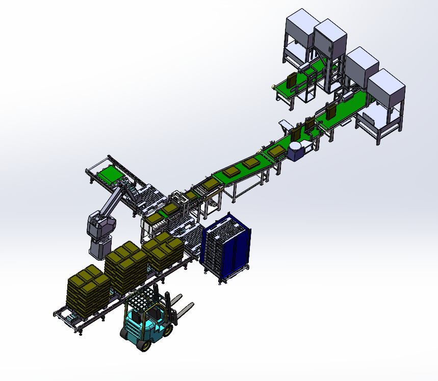 A16 码垛流水线 3D模型