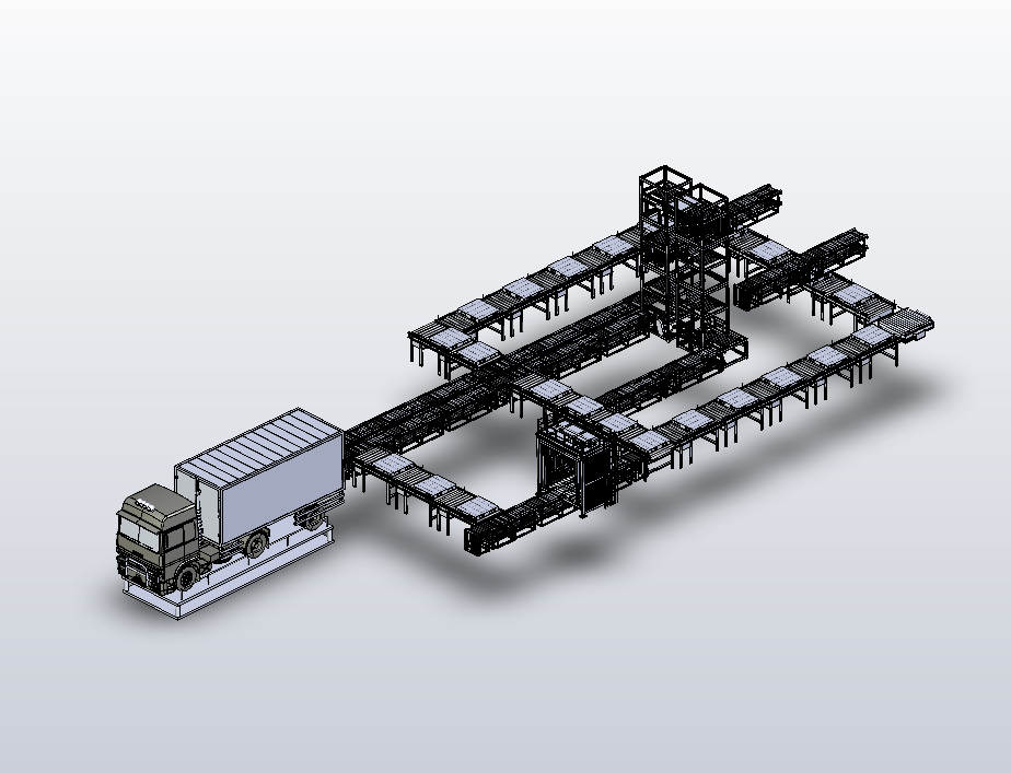 汽车座椅生产输送线对接卡车上料