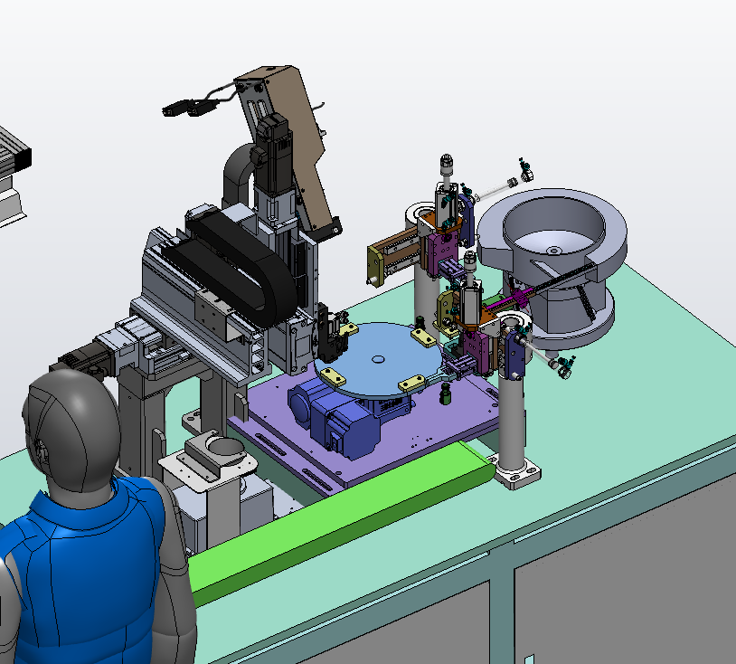 小零件组装线（上料点胶检测翻转夹持环形组装）