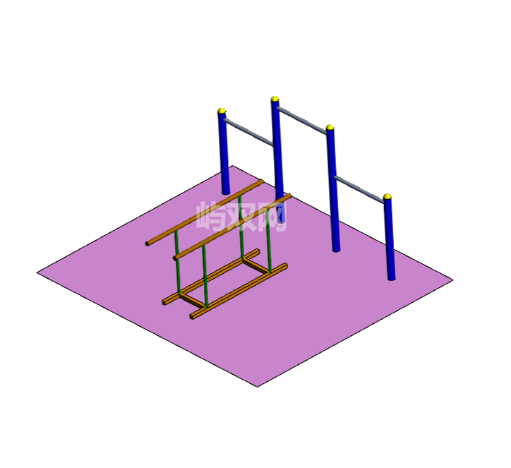 三联单杠+双杠  健身器材