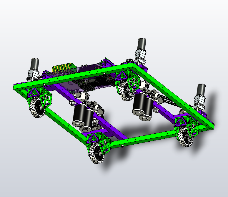 链条传动变速机器人车底盘