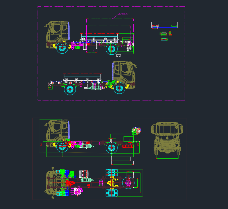 泰国出口8方洒水车（全套图纸）sw+cad